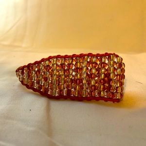 Leather and bead bracelet